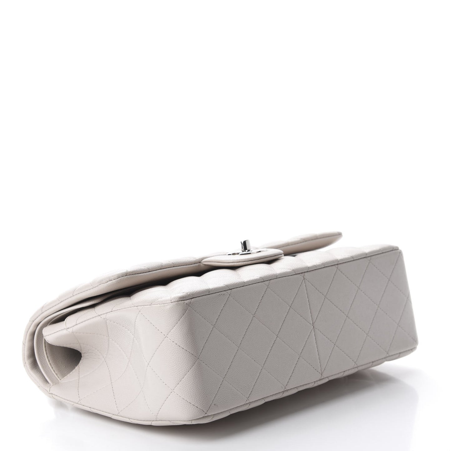 Caviar Quilted Jumbo Double Flap White