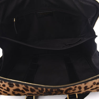 Saint Laurent Calfskin Leopard Print Pony Hair Briefcase Black 5 of 10