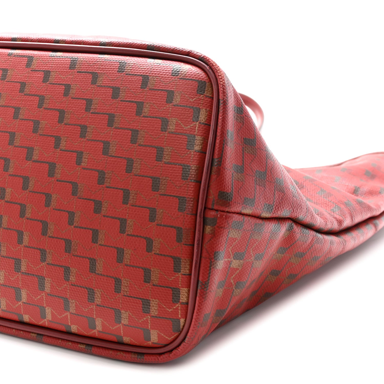 Moynat Grained Calfskin Canvas 1920 Oh! Tote Ruban GM Madder Bronze 9 of 9