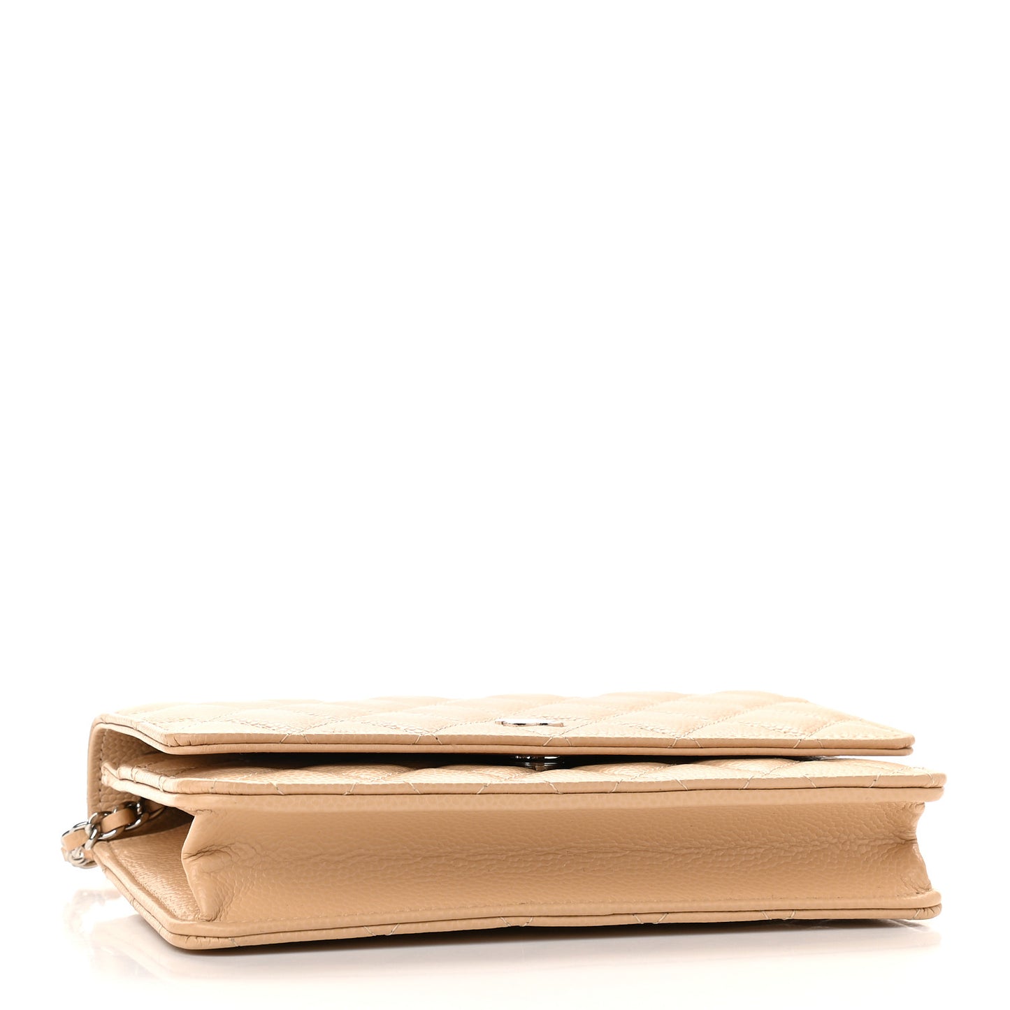 Caviar Quilted Wallet On Chain WOC Beige