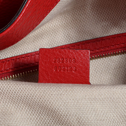 Gucci Pebbled Calfskin Large Soho Shoulder Bag Red 7 of 7