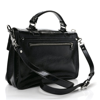 Proenza Schouler Crinkled Patent Calfskin Medium PS1 Satchel Black 3 of 8
