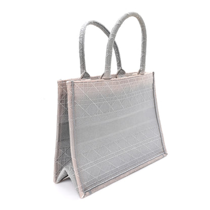 Christian Dior Canvas Embroidered Cannage Medium Book Tote Stone 3 of 12