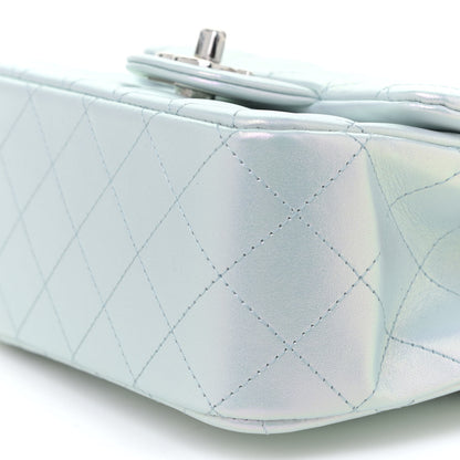 Chanel Iridescent Lambskin Quilted Mini Square Flap Light Blue 7 of 12