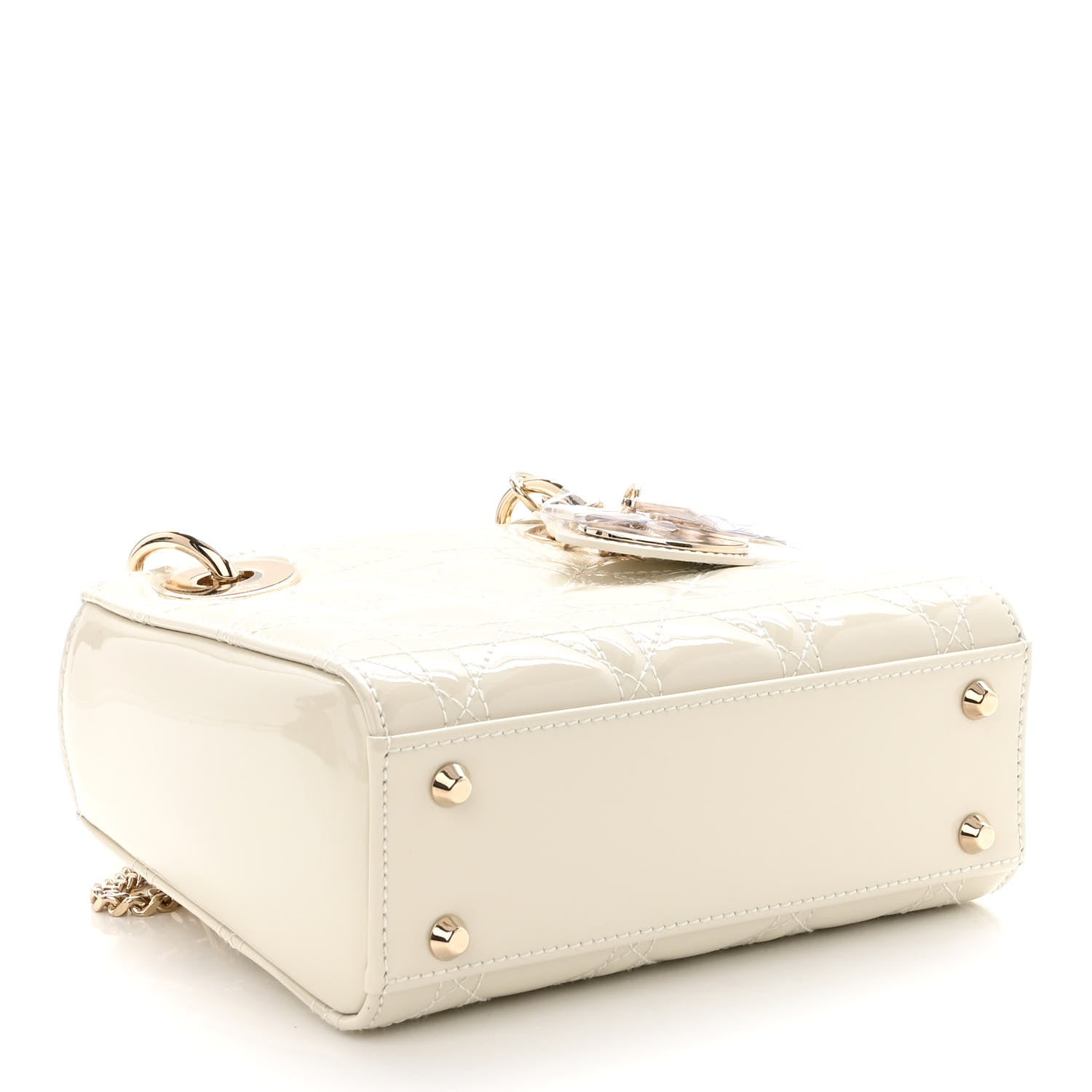 Christian Dior Patent Cannage Mini Lady Dior Ivory 4 of 9