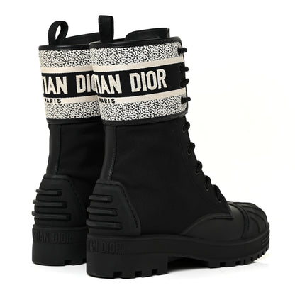 Christian Dior Calfskin Technical Fabric D-Major Ankle Boots 37 Black White 5 of 12