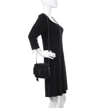 Saint Laurent Lambskin Matelasse Monogram Vicky Camera Bag Black 2 of 10