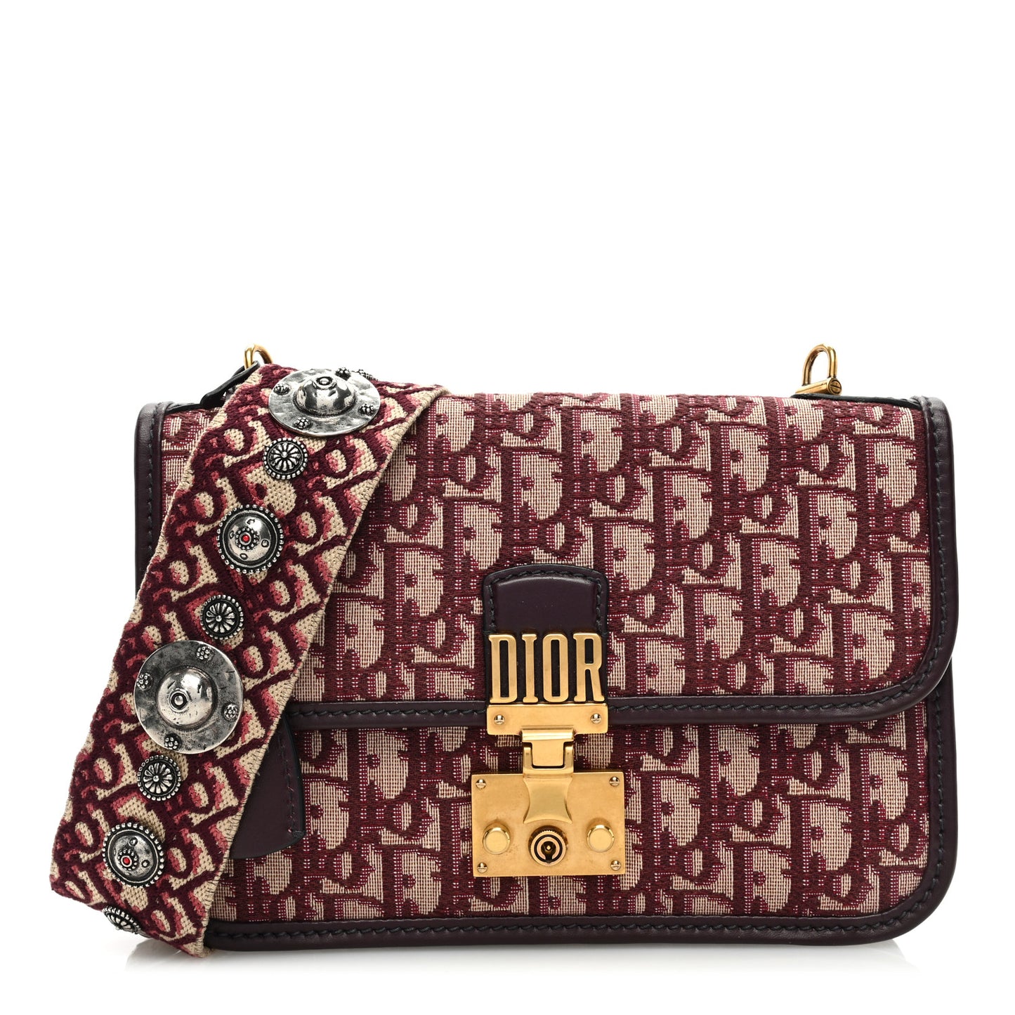 Oblique DiorAddict Flap Bag Burgundy