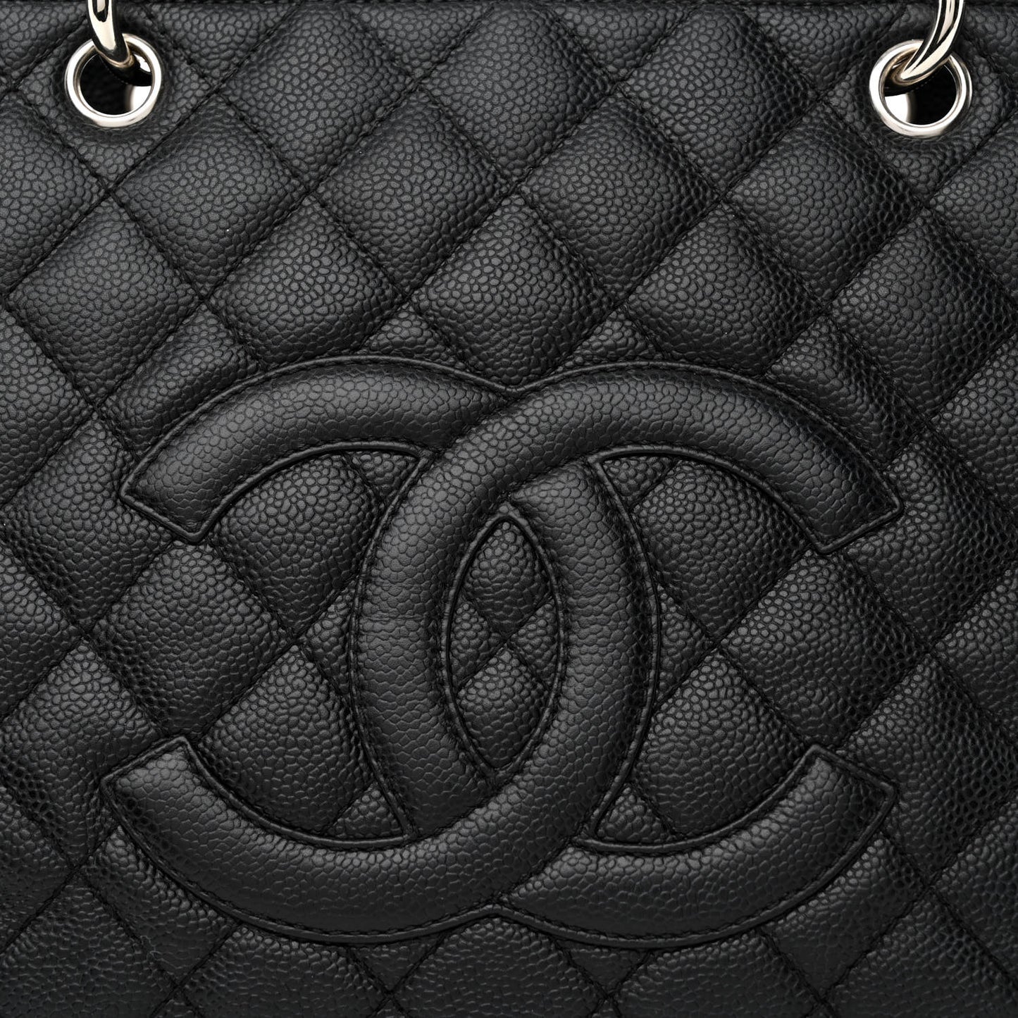 Caviar Quilted Grand Shopping Tote GST Black