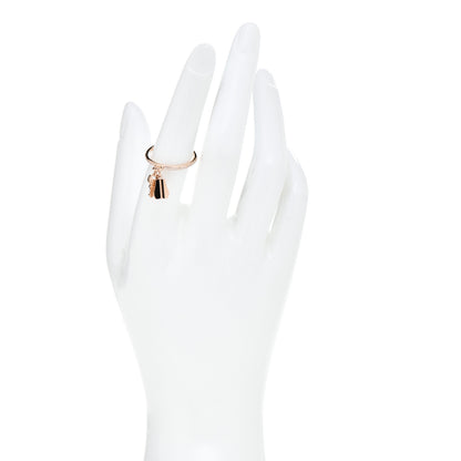 Hermes 18K Rose Gold Diamond Kelly Clochette Ring 54 7 2 of 5