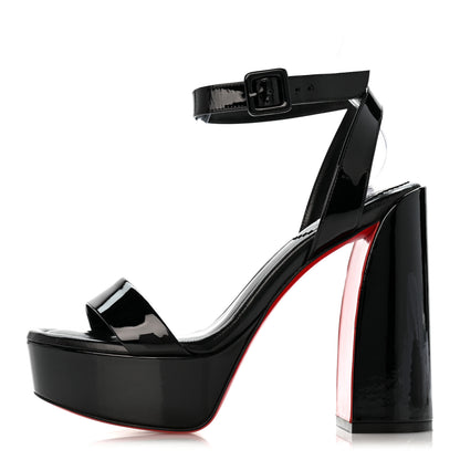 Christian Louboutin Patent Movida Sabina 130 Sandals 37 Black 1 of 9