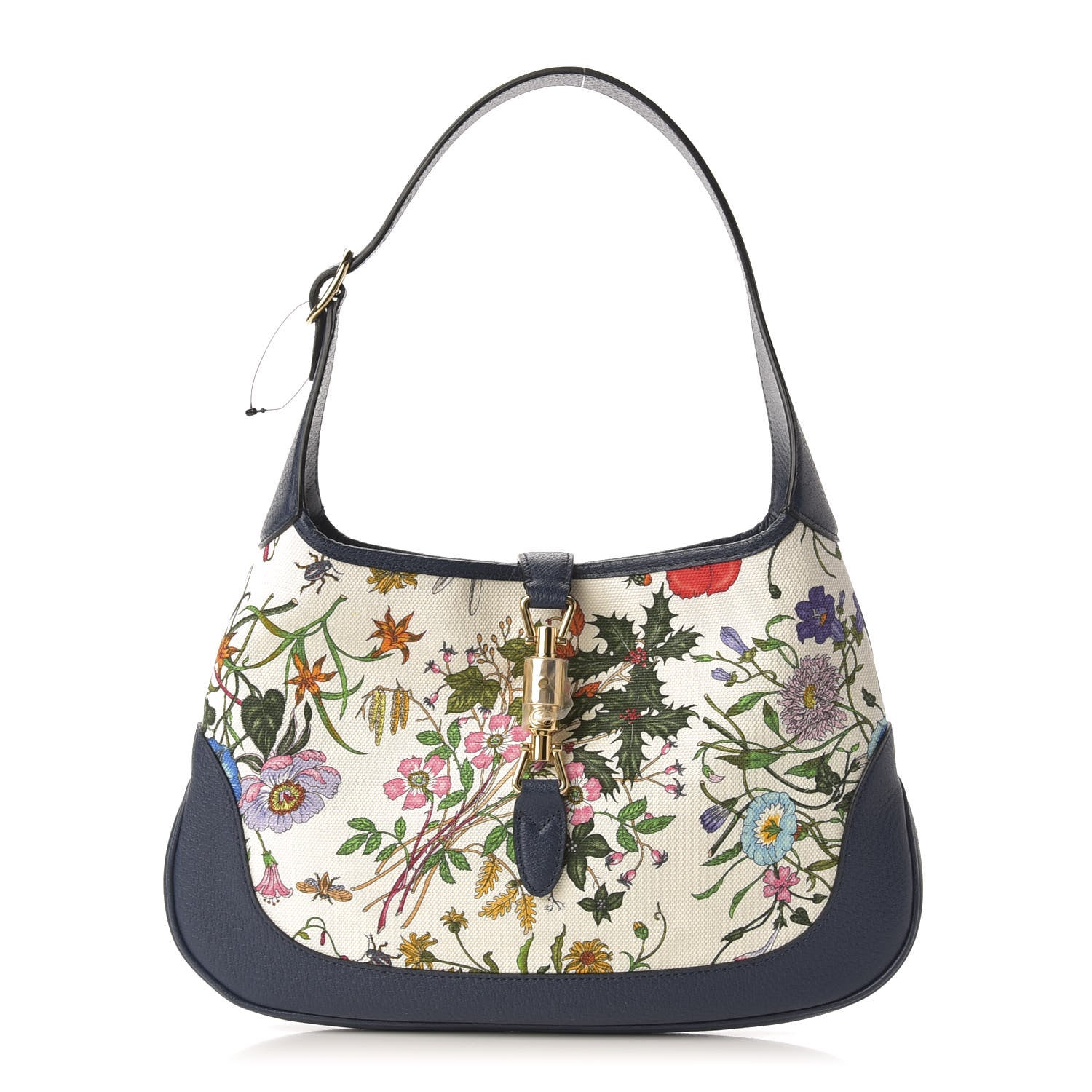 Gucci Canvas Flora Medium Jackie Hobo Blue Agata 1 of 11