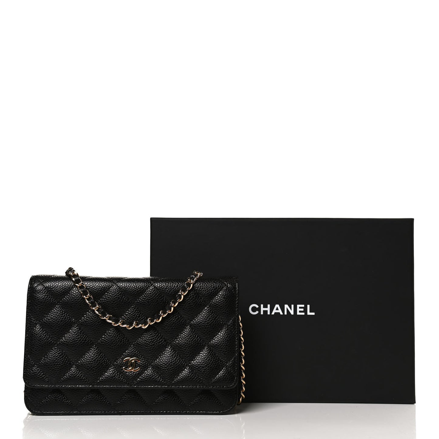 Caviar Quilted Wallet On Chain WOC Black