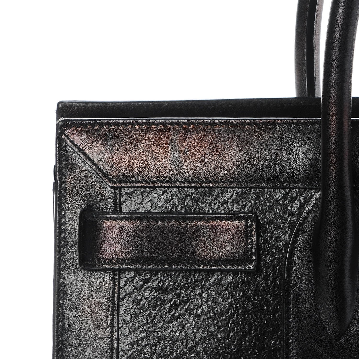 Saint Laurent Python Calfskin Embossed Small Sac de Jour Black 11 of 12