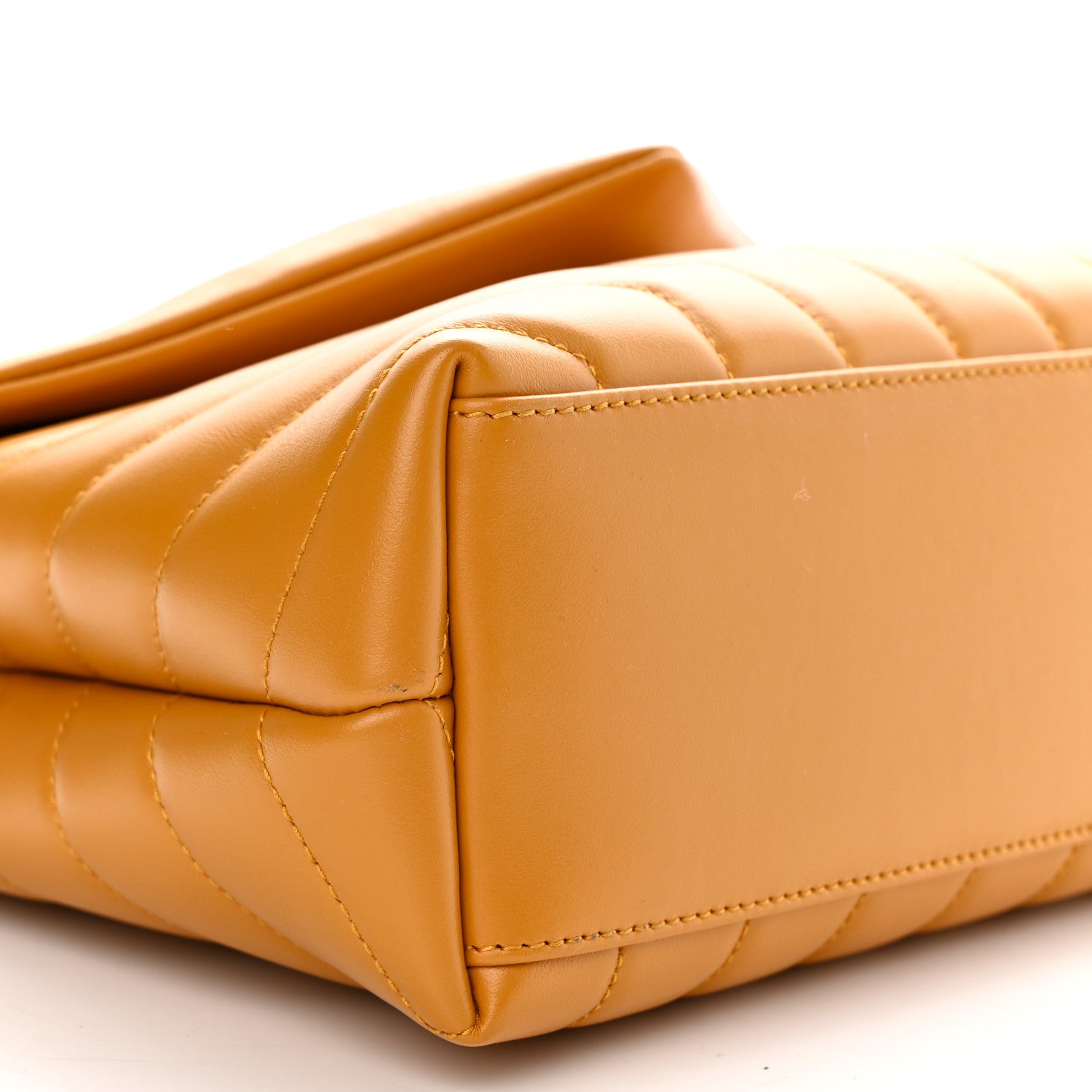 Saint Laurent Calfskin Y Quilted Monogram Small Loulou Chain Satchel Cheddar Cheddar 9 of 10