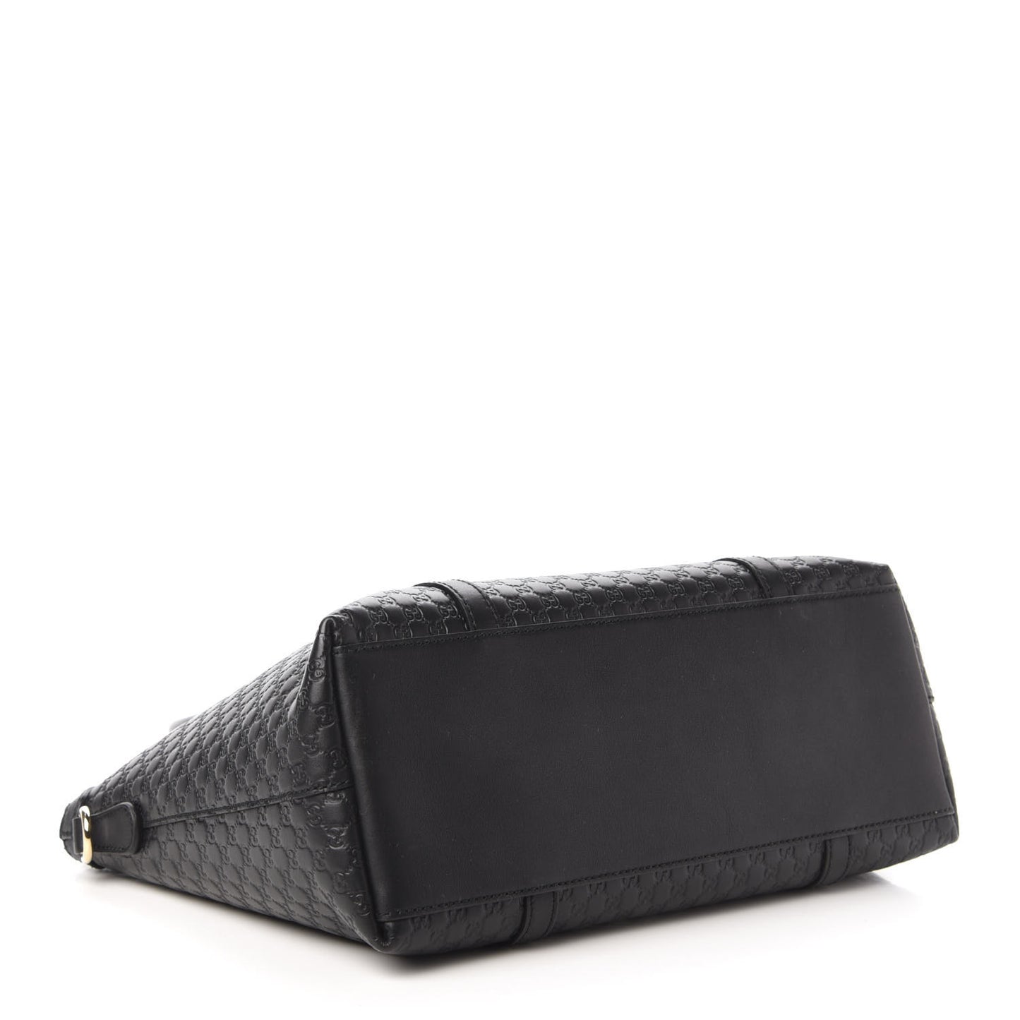 Soft Microguccissima Small Zippered Satchel Black