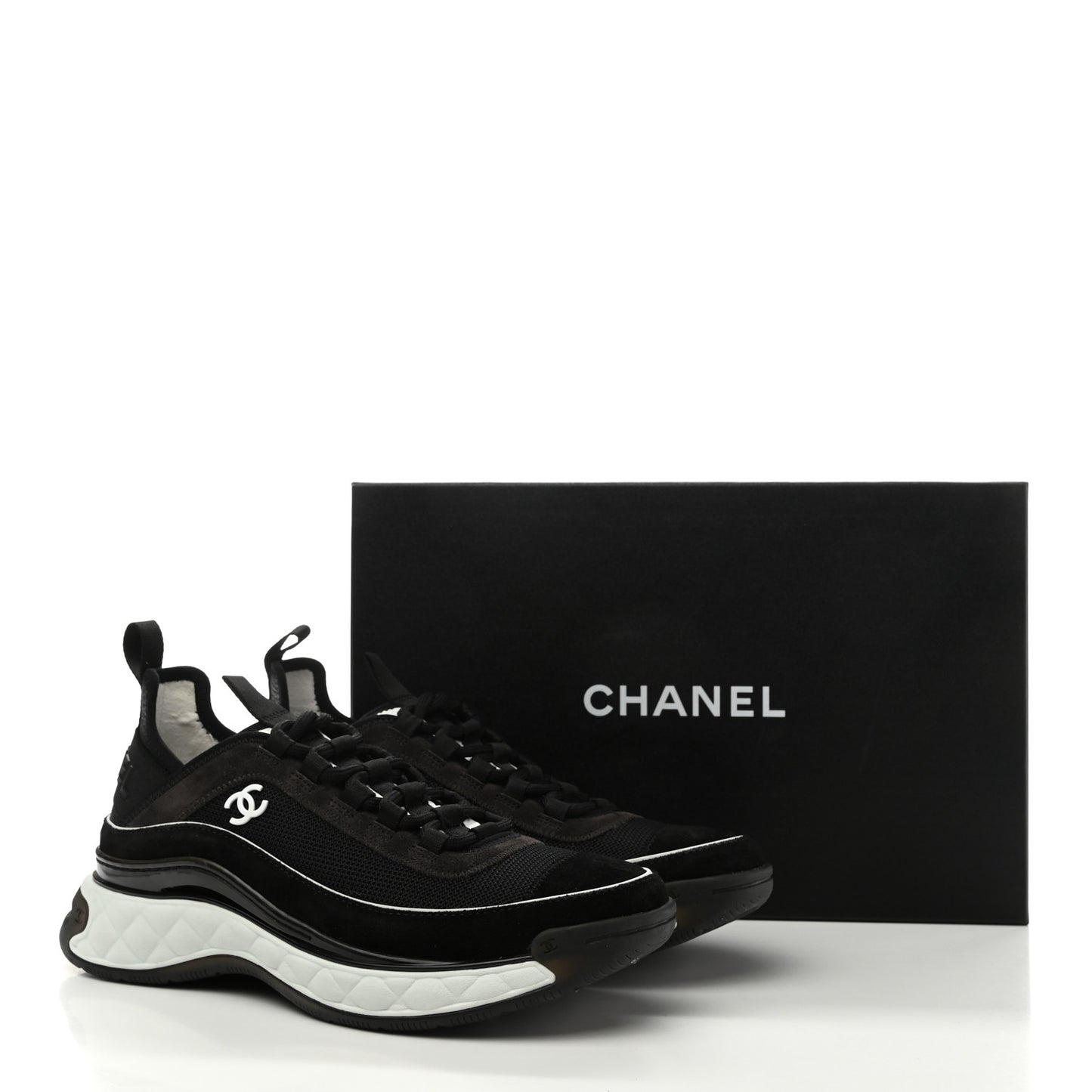 Fabric Suede CC Sneakers 38.5 Black Dark Grey