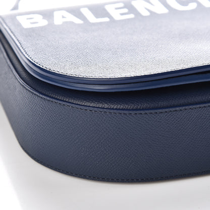 Balenciaga Grained Calfskin Logo Print S Ville Day Bag Bleu Canopee 5 of 8