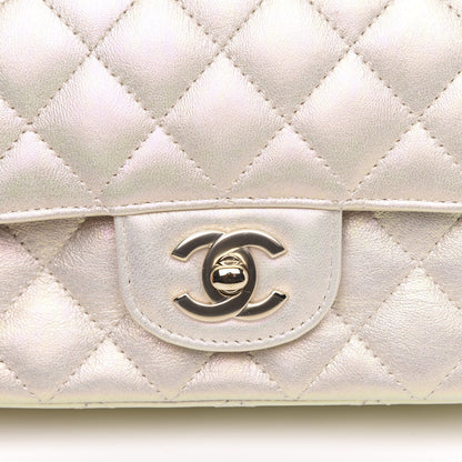 Chanel Iridescent Lambskin Quilted Mini Rectangular Flap Ivory 10 of 12