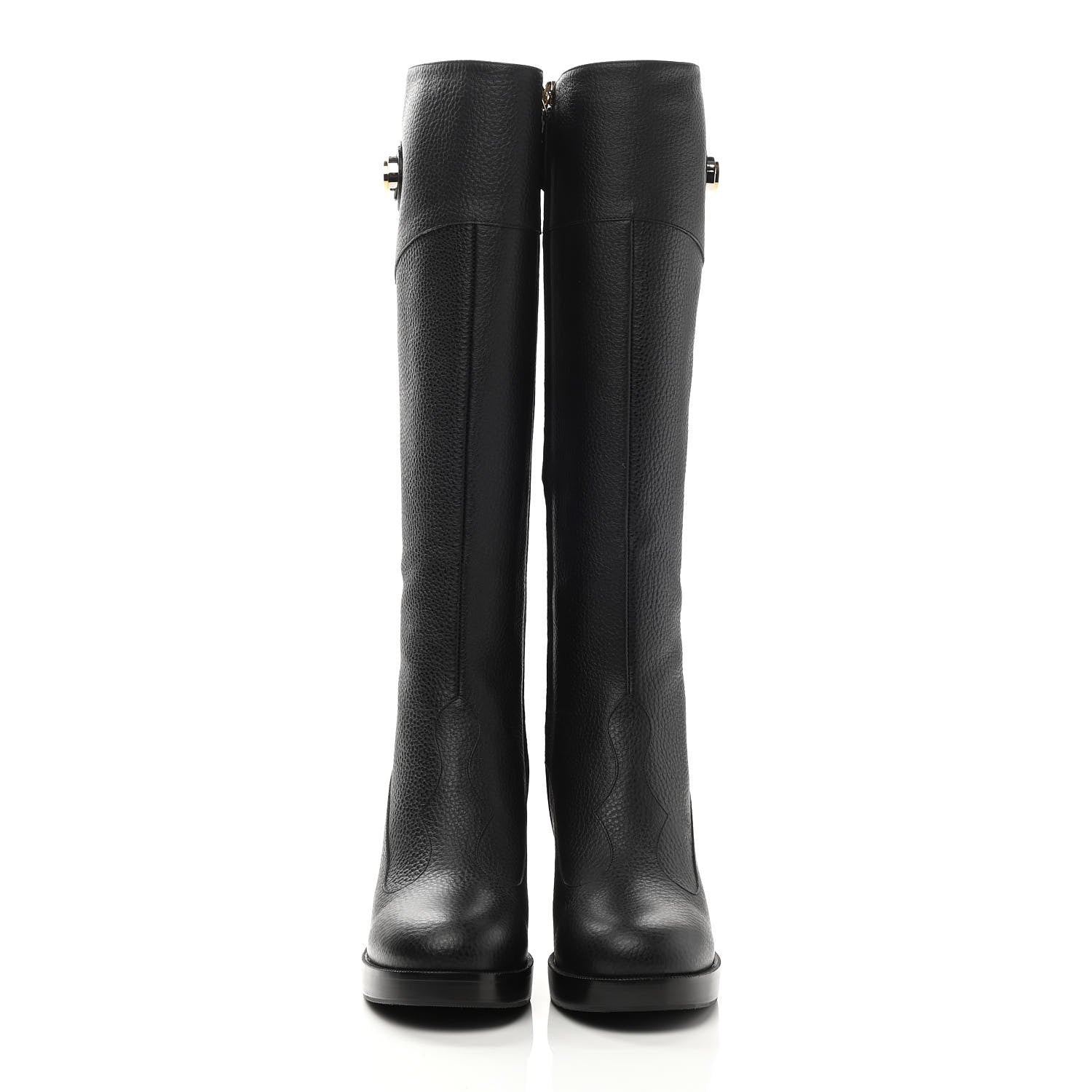 Gucci Austin Calfskin Interlocking G Knee High Boots 36 Black 2 of 8