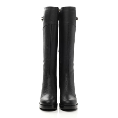 Gucci Austin Calfskin Interlocking G Knee High Boots 36 Black 2 of 8