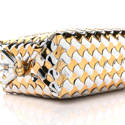 Bottega Veneta Metallic Lambskin Intrecciato Knot Small Loop Camera Bag Silver Gold 8 of 9