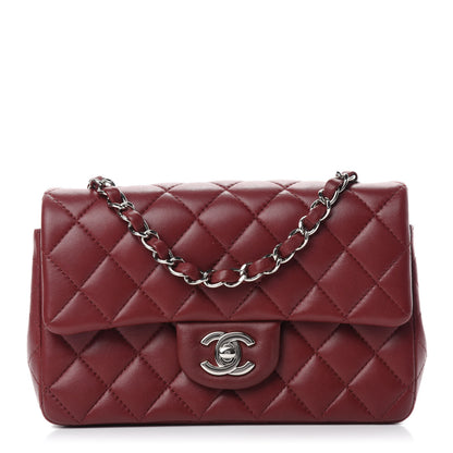 Chanel Lambskin Quilted Mini Rectangular Flap Burgundy 1 of 13