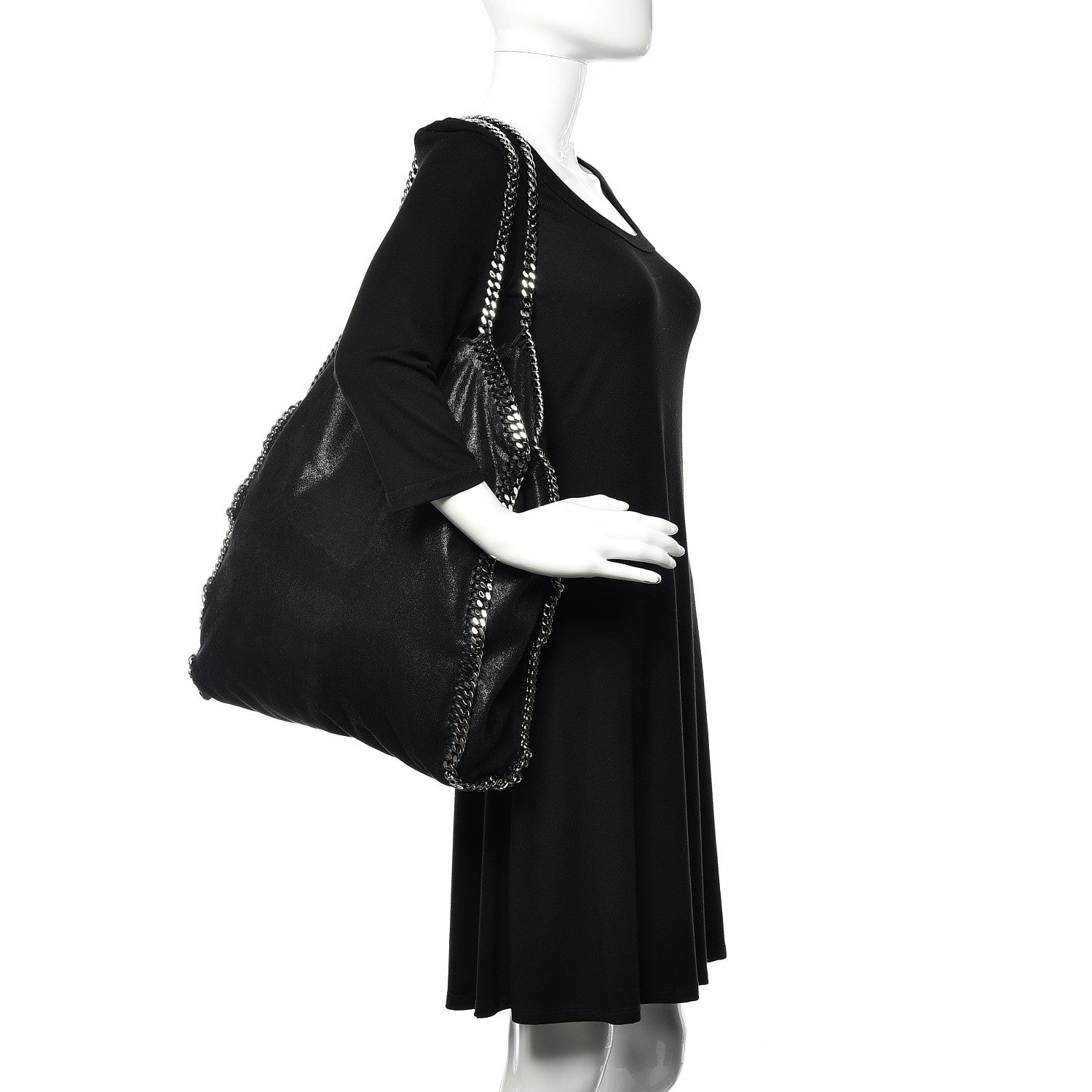 Stella McCartney Shaggy Deer Big Falabella Tote Black 2 of 10