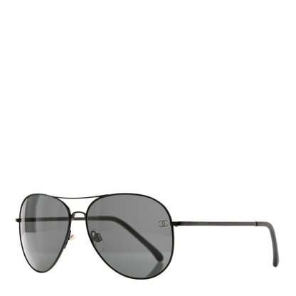 Chanel Aviator CC Sunglasses 4189-T-Q Black 1 of 7