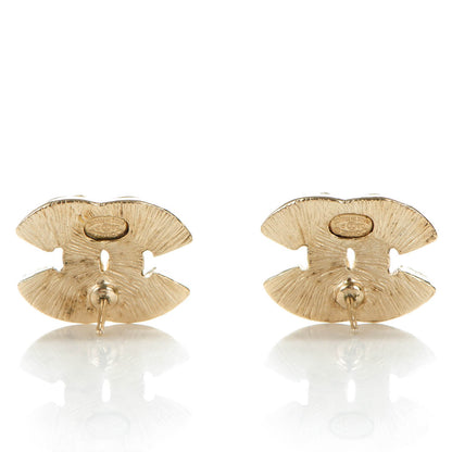 Chanel Enamel CC Earrings Red Light Gold 3 of 4