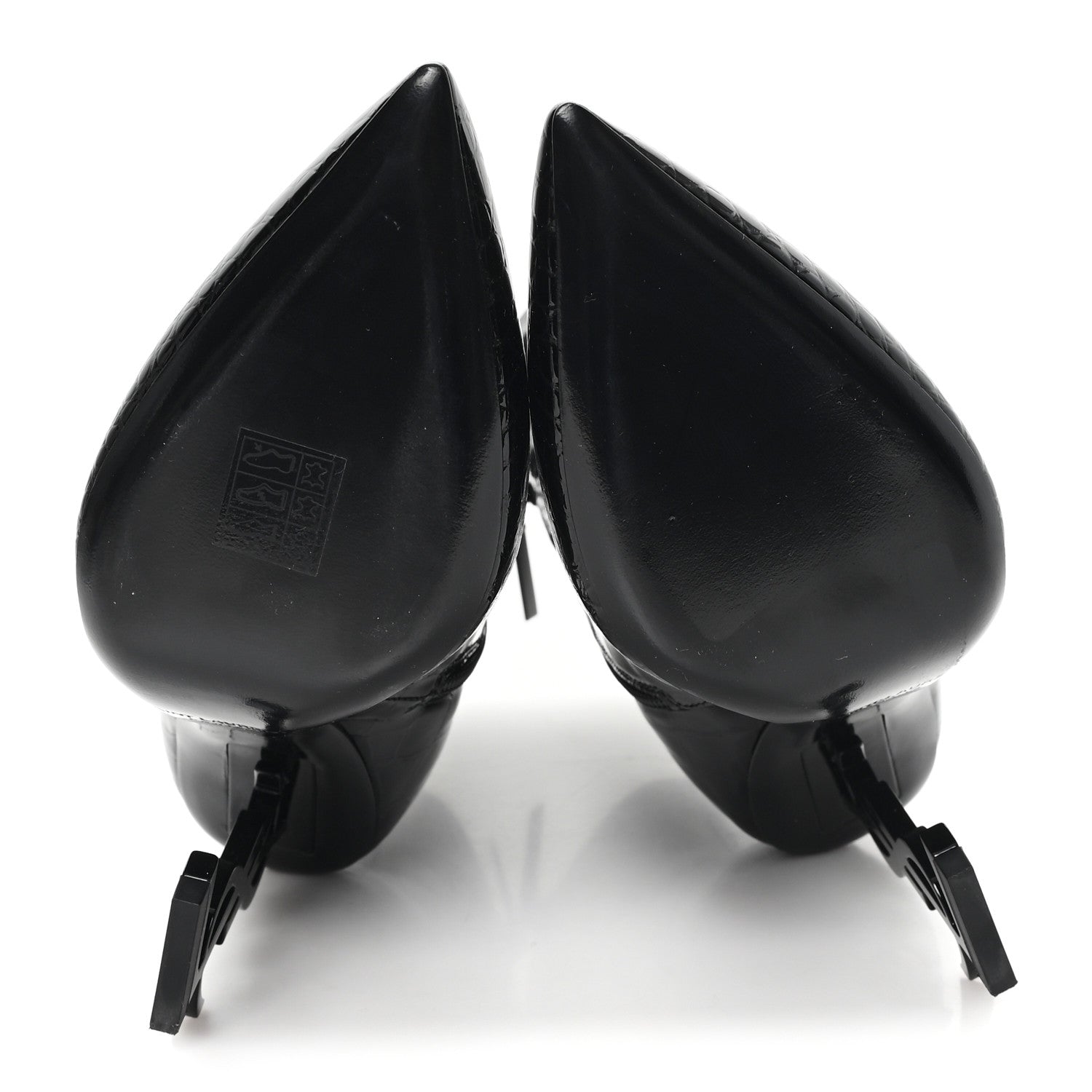 Saint Laurent Alligator Embossed Patent Calfskin Opyum 110 Ankle Boots 36.5 Black 6 of 10