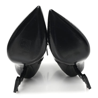 Saint Laurent Alligator Embossed Patent Calfskin Opyum 110 Ankle Boots 36.5 Black 6 of 10