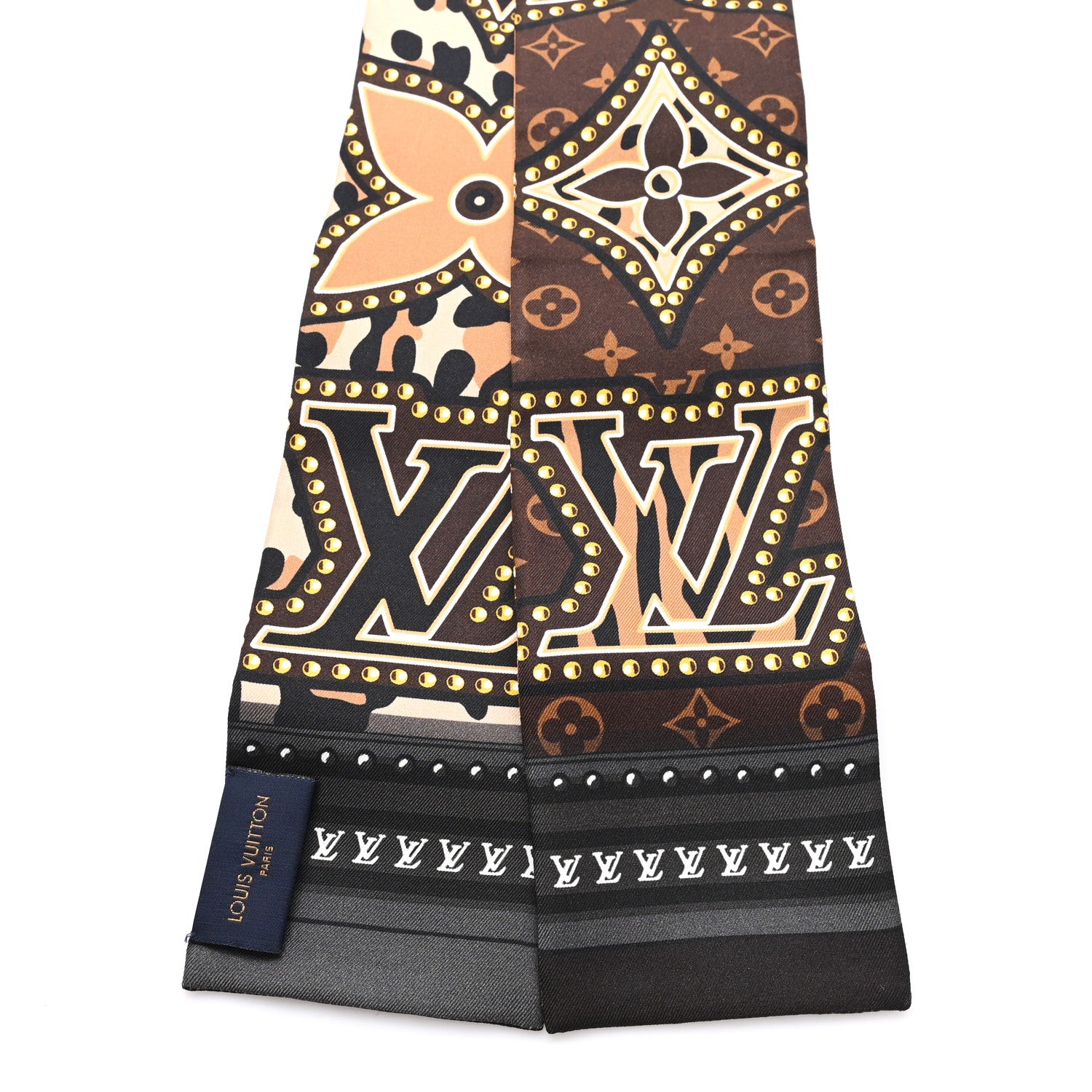 Louis Vuitton Silk Monogram LV World Bandeau Brown 1811455