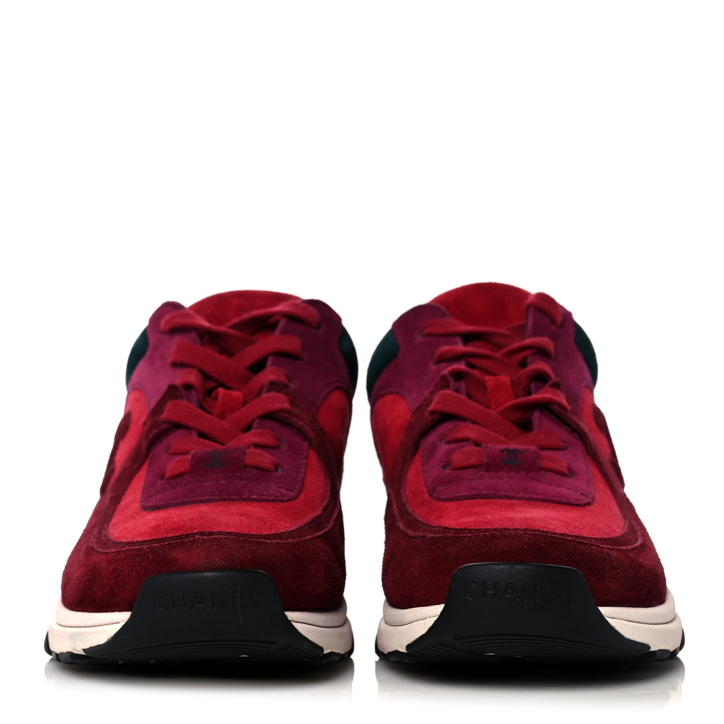 Suede Calfskin CC Sneakers 37 Burgundy Red