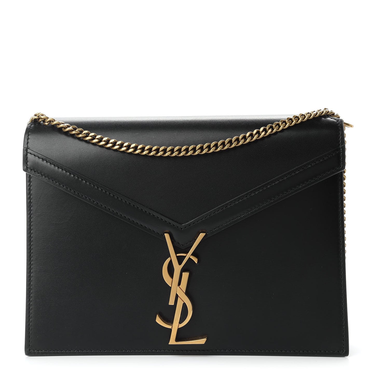 Smooth Calfskin Monogram Cassandra Clasp Bag Black