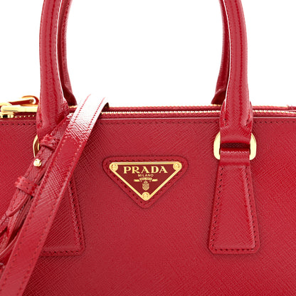Prada Saffiano Vernice Mini Galleria Double Zip Tote Scarlatto 7 of 9