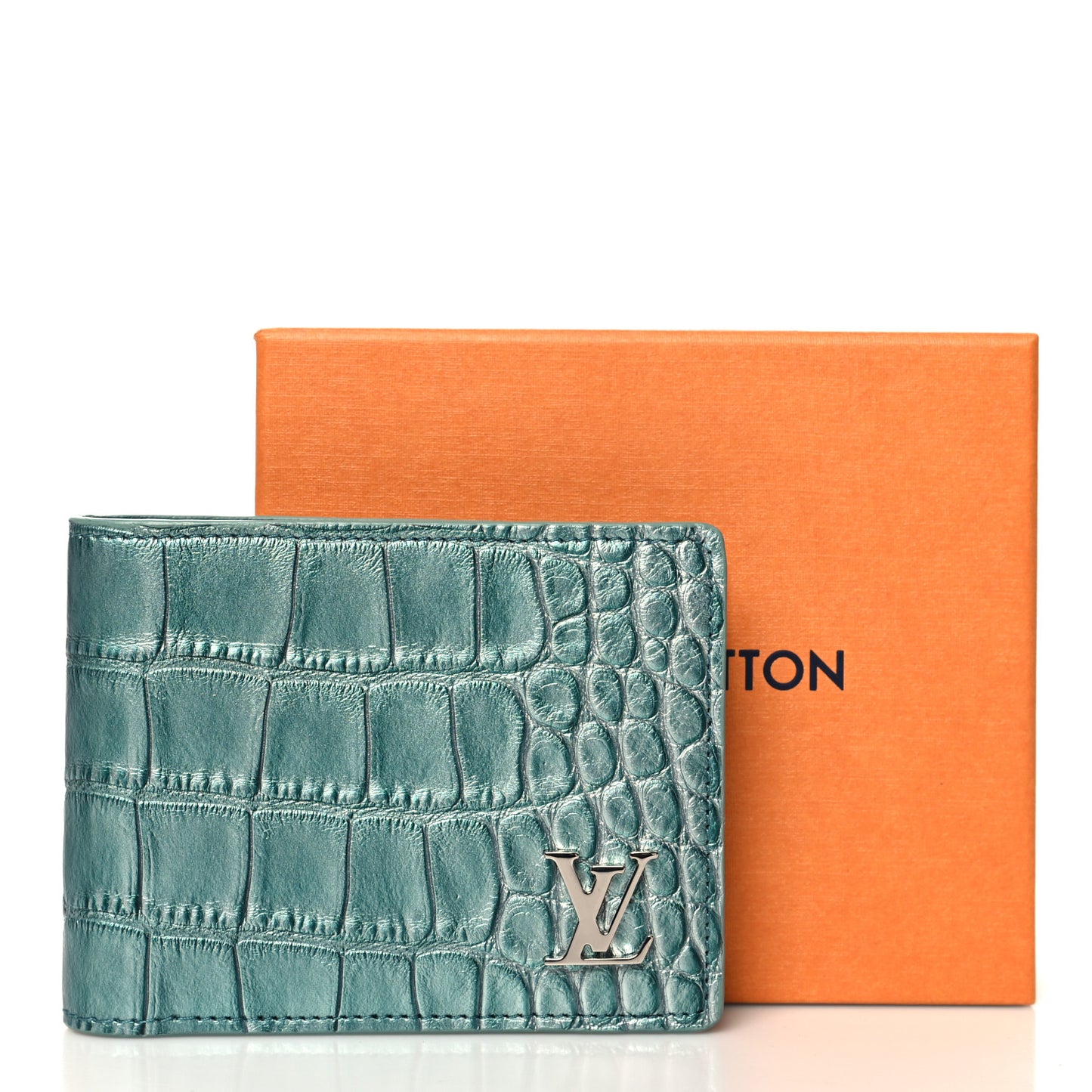 Crocodile Multiple Wallet Blue Pool