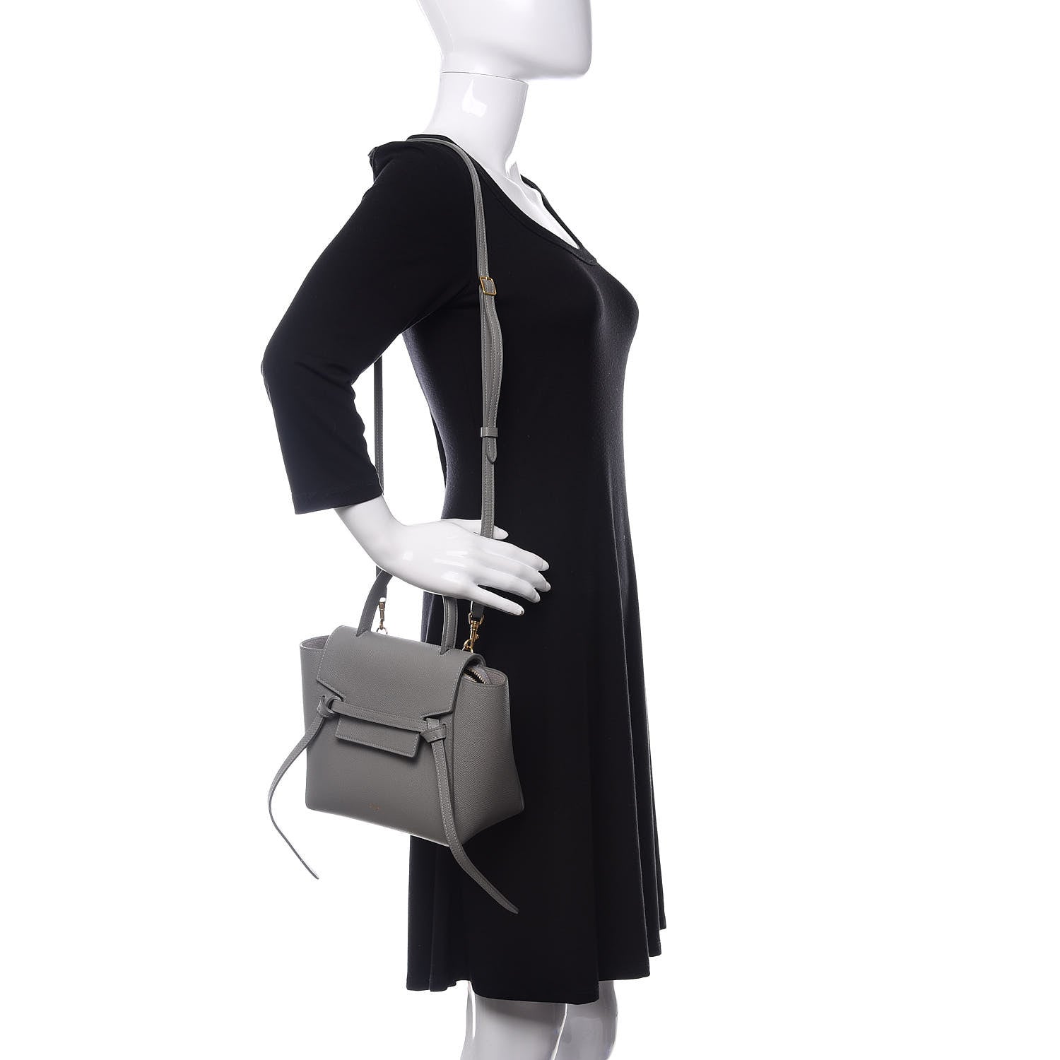 Celine Grained Calfskin Nano Belt Bag Cloud 2 of 12