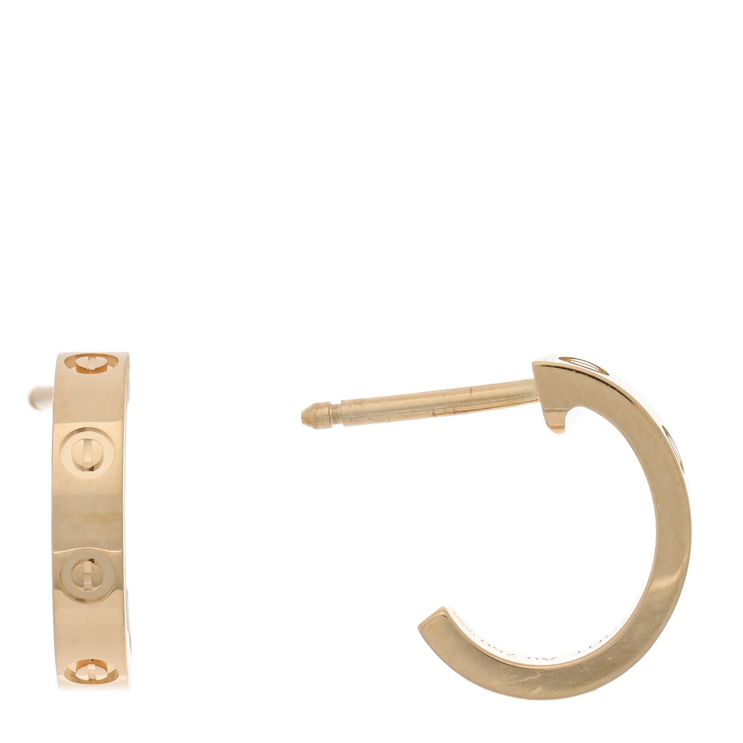 Cartier 18K Yellow Gold Small LOVE Hoop Earrings 1 of 5