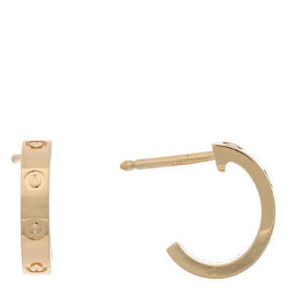 Cartier 18K Yellow Gold Small LOVE Hoop Earrings 1 of 5