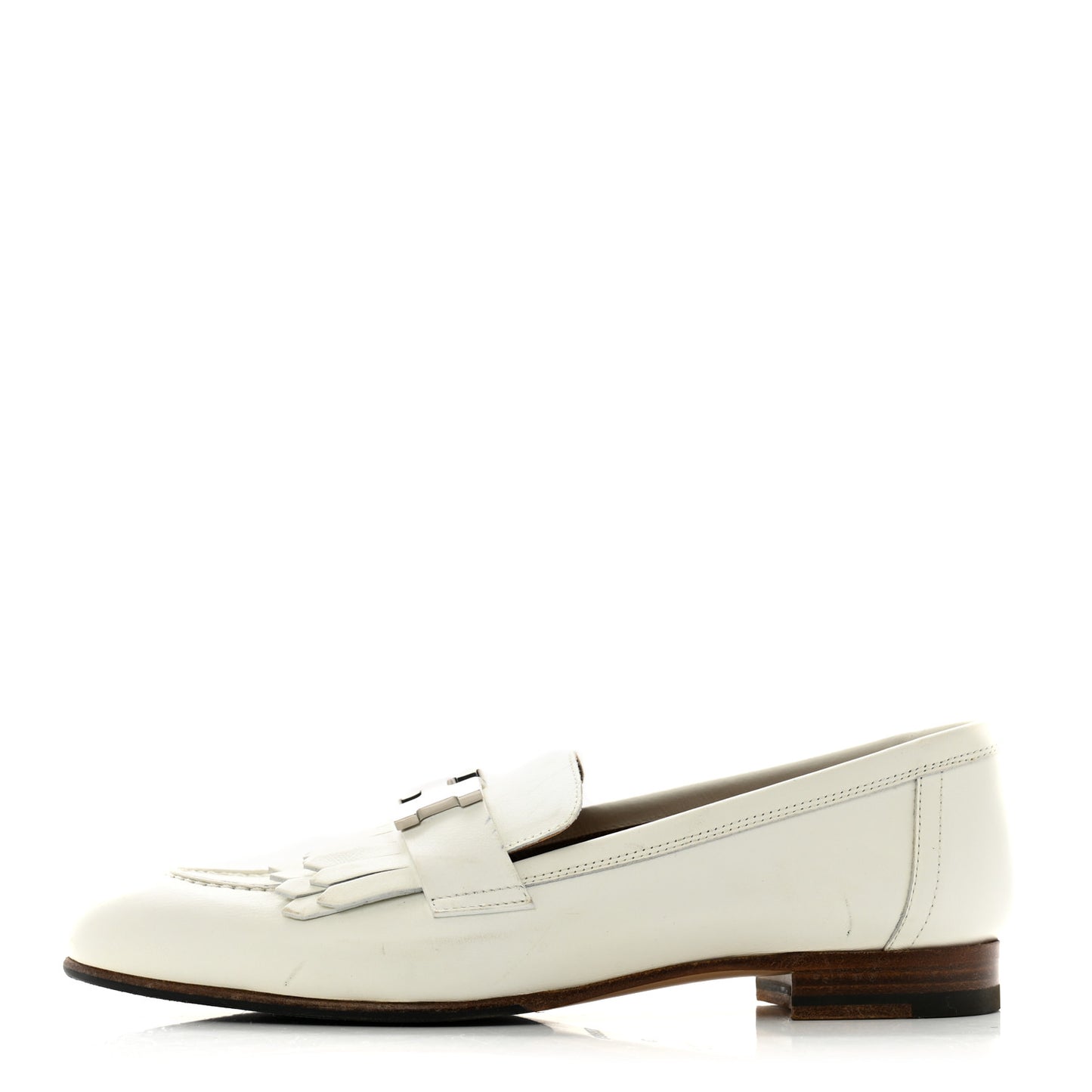 Calfskin Womens Royal Loafers 36 White