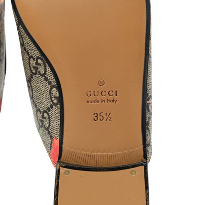 Gucci GG Supreme Monogram Tian Womens Princetown Slippers 35.5 Beige Ebony Multicolor 6 of 9