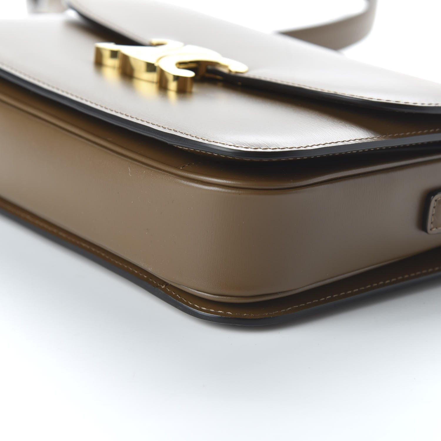 Celine Shiny Calfskin Medium Triomphe Camel 7 of 9