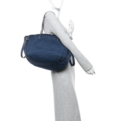 Chanel Canvas Small Double Face Tote Navy 2 of 9