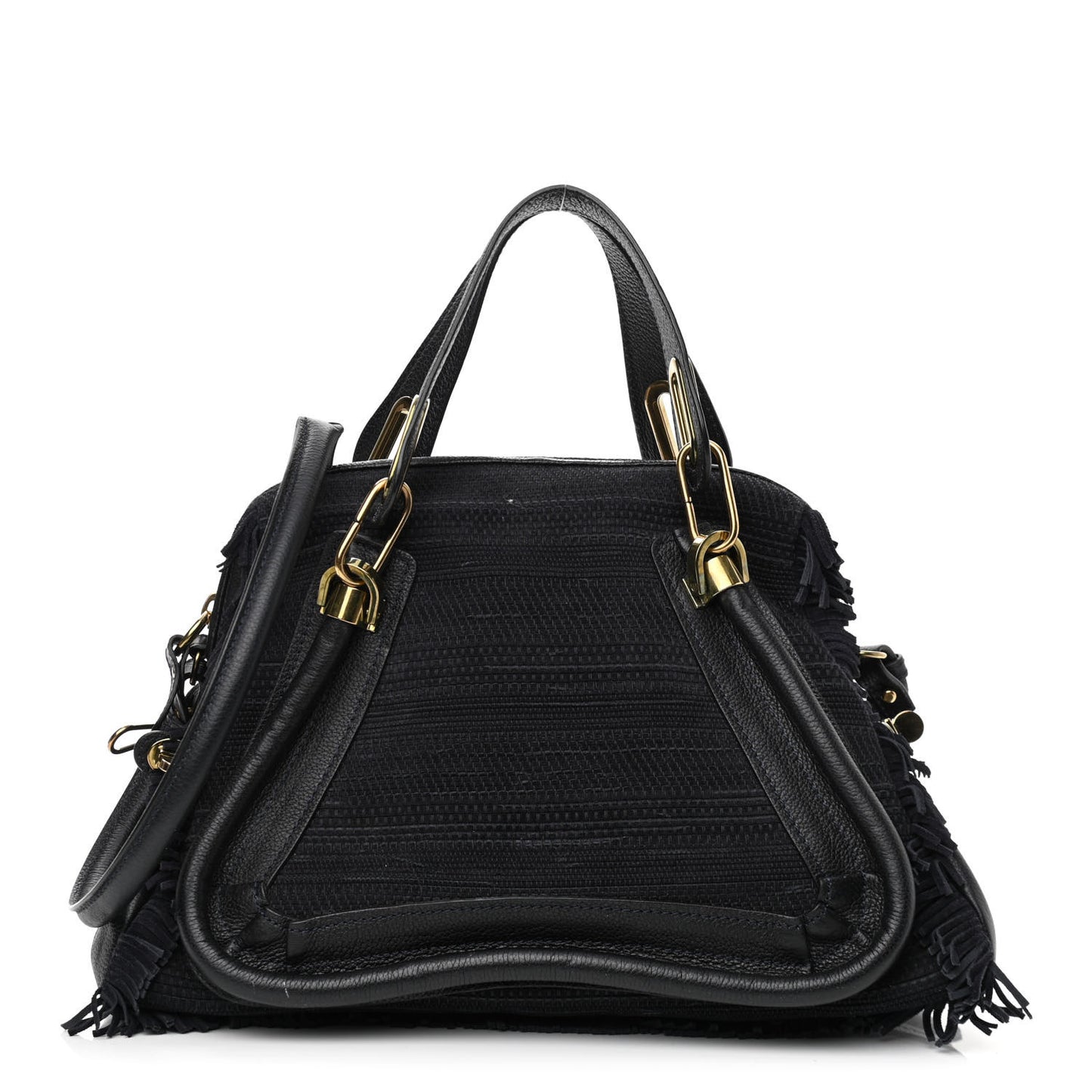 Suede Calfskin Fringe Medium Paraty Navy