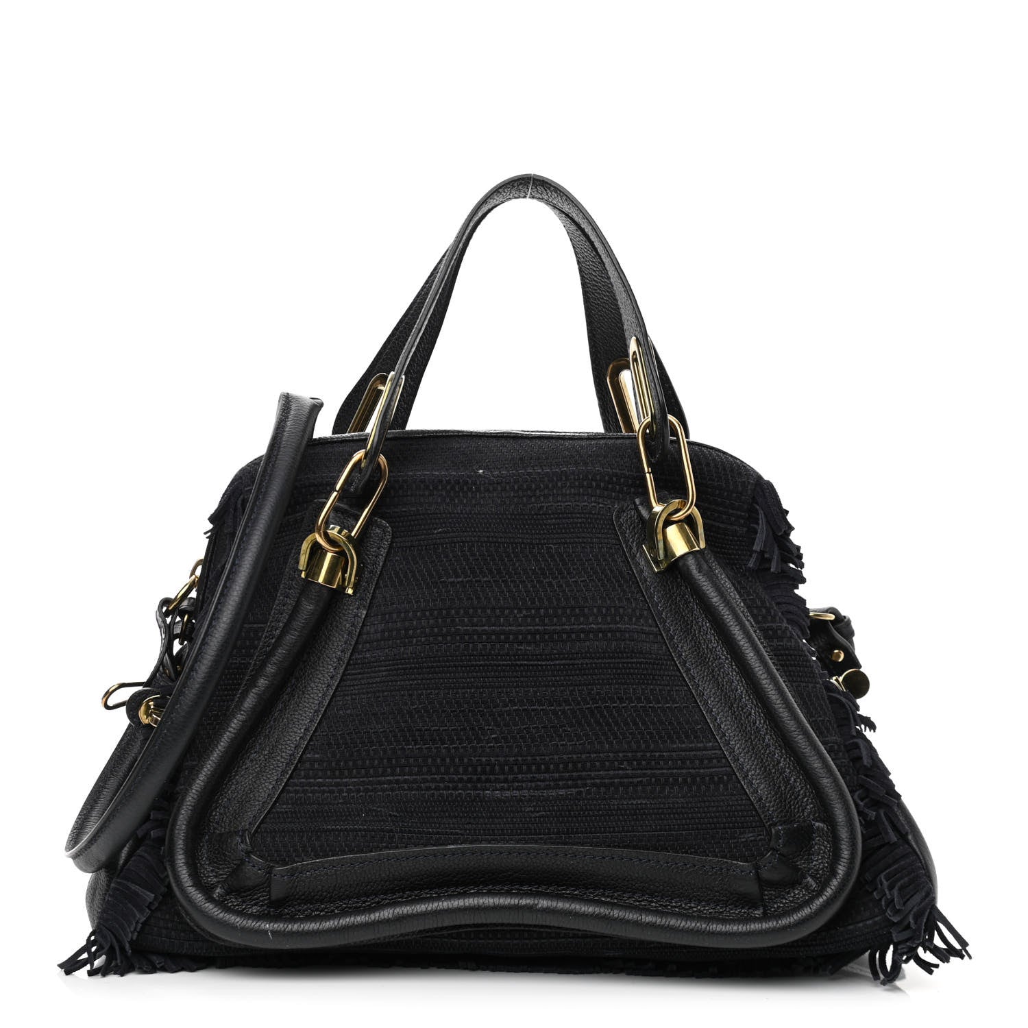 Chloe Suede Calfskin Fringe Medium Paraty Navy 1 of 12