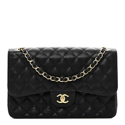 Chanel Caviar Quilted Jumbo Double Flap Black 1 of 10