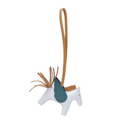 Hermes Milo Lambskin Grigri Rodeo Pegase Horse Bag Charm PM Bleu Brume Sesame Vert Bosphore 1 of 3