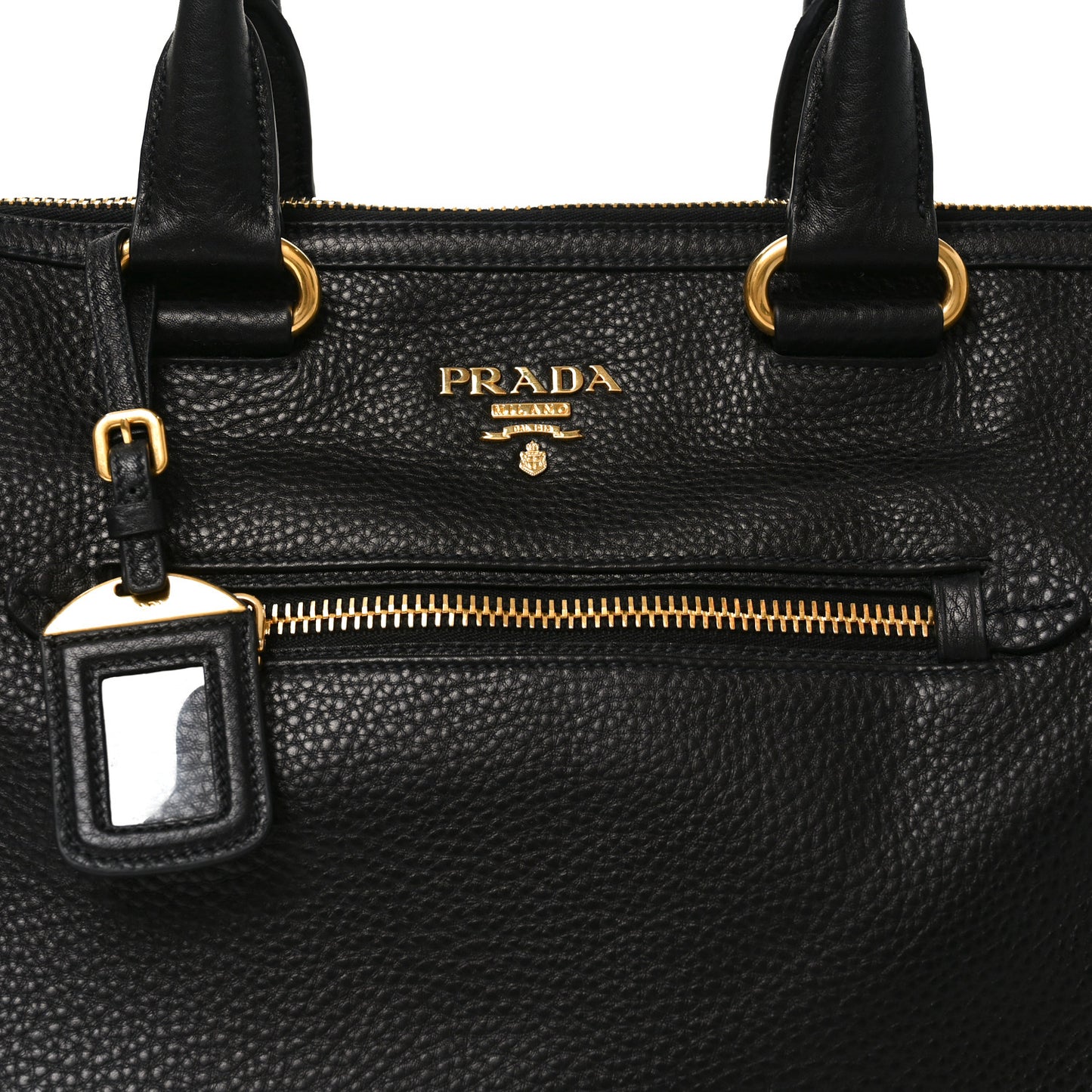 Vitello Daino Shopping Satchel Black