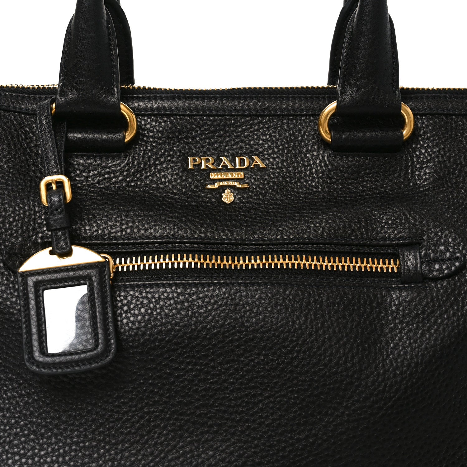 Prada Vitello Daino Shopping Satchel Black 7 of 9